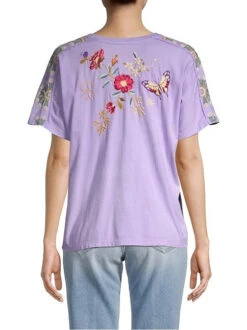 JOHNNY WAS OSAKA RAW SEAM DOLMAN TEE -Johnny Corral Shop 0400018690931 VIOLET A3