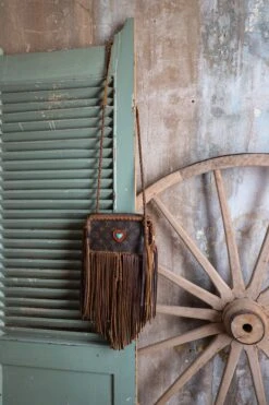 LEATHER AND VODKA MARLY CAMEL FRINGE 20CT KINGMAN TURQUOISE BAG -Johnny Corral Shop 0D6A0030