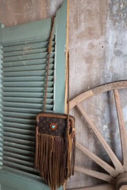 LEATHER AND VODKA MARLY CAMEL FRINGE 20CT KINGMAN TURQUOISE BAG -Johnny Corral Shop 0D6A0035