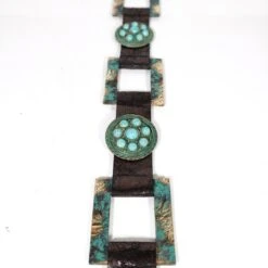 TURQUOISE CONCHOS WITH TURQUOISE METALLIC SQUARES -Johnny Corral Shop 0D6A1064
