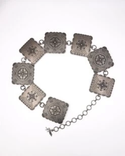 RANCH ANGEL WOMEN'S SQUARE CONCHO CHAIN BELT -Johnny Corral Shop 0D6A7025