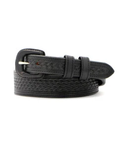 Vogt Basket Weave Belt With Taper In Black