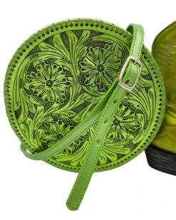 QUE CHULA REDONDO METALLIC GREEN PURSE