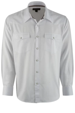 Madison Creek Men's Long Sleeve Western Shirt -Johnny Corral Shop 301 BISLEYTWILLWHITEMADCRK 1