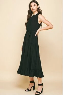 PINCH HALTER MIDI DRESS -Johnny Corral Shop 3821DBLACK 2 1