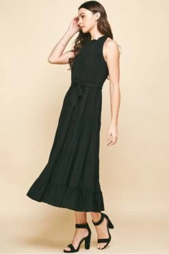 PINCH HALTER MIDI DRESS -Johnny Corral Shop 3821DBLACK 3 1