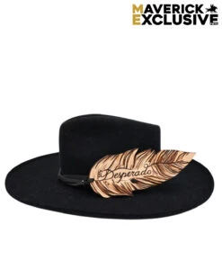 CASEY CURTIS DESPERADO LEATHER FEATHER HATBAND