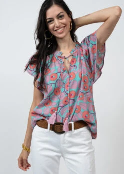 IVY JANE FLUTTER SLEEVE BLOUSE -Johnny Corral Shop 650277 2 800x1125 1