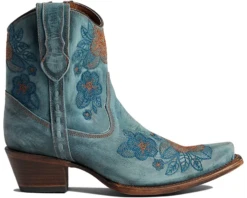 Corral Boots CIRCLE G BY CORRAL WOMEN'S ANKLE FLOWERED EMBROIDERED BOOTIE