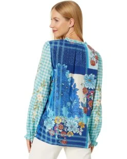 JOHNNY WAS Nalina Ruffle Scarf Back Blouse -Johnny Corral Shop 81Yhxw2ViML. AC SR1472 1840