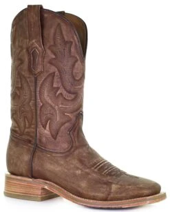 Corral Boots CORRAL MEN'S EMBROIDED WIDE SQUARE TOE BROWN BOOT