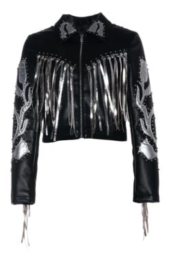 AZALEA WANG RIDE-EM SILVER FRINGE WESTERN JACKET