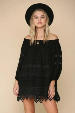 BY TOGETHER MINI OFF SHOULDER DRESS