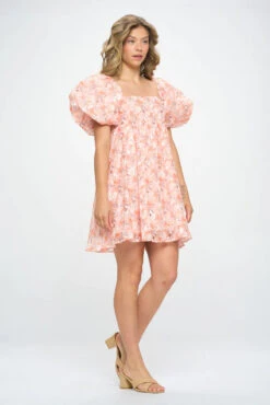 COLLETTA PUFFED SLEEVE BABY DOLL DRESS -Johnny Corral Shop CL 117
