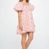 COLLETTA PUFFED SLEEVE BABY DOLL DRESS