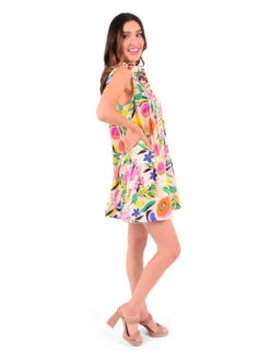 EMILY MCCARTHY DAISY FLORAL DRESS -Johnny Corral Shop EMCSU23 D1 DaisyDress FloralCitrus Side1