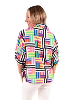EMILY MCCARTHY POPPY MADRAS BLOUSE -Johnny Corral Shop EMCSU23 D1 PoppyTop Madras Back1