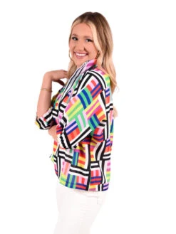 EMILY MCCARTHY POPPY MADRAS BLOUSE -Johnny Corral Shop EMCSU23 D1 PoppyTop Madras Side1 1