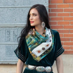 LADY OF GUADALUPE 35X35 SCARF BY DOLAN GEIMAN -Johnny Corral Shop FringeScarves DolanGeiman LadyGuadelupe Scarf wildrag 11 590x f87e7412 a70d 4ec4 881c 6ddeee91e628