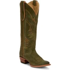 JUSTIN WOMEN'S CLARA OLIVE SUEDED BOOT -Johnny Corral Shop JST 001 VN4465