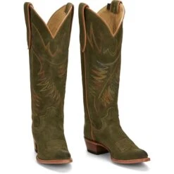 JUSTIN WOMEN'S CLARA OLIVE SUEDED BOOT -Johnny Corral Shop JST 002 VN4465
