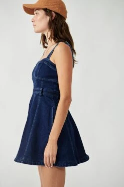 FREE PEOPLE MARGOT DENIM MINI SKIRT OVERALLS -Johnny Corral Shop OB1611969 4405 b