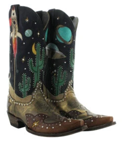 OLD GRINGO WOMEN'S GALACTIC BUCKAROO BOOTS -Johnny Corral Shop Old Gringo Galactic Buckaroo Blue Copper Boots L3576 1 Picture 44027
