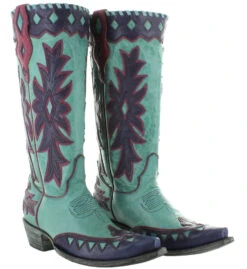 OLD GRINGO WOMEN'S MILES CITY BOOT -Johnny Corral Shop Old Gringo Miles City Boots Vesuvio Aqua L3575 2 Picture 89057