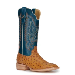 R. WATSON MEN'S OSTRICH ANTIQUED SADDLE BRUCIAT BOOT