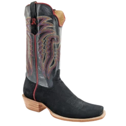 R. WATSON MEN'S ROUGHOUT BLACK BOOT- CUTTER TOE