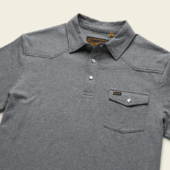 HOWLER MEN'S POLO HEATHER SHIRT -Johnny Corral Shop S22 SS Shirts Ranchero Polo Deep Grey Heather Angle 1000x1000 crop center.progressive bb1be918 9e0c 430e 9f1a cd8251b1d0fa