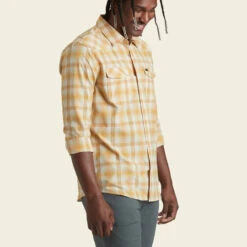 HOWLER MEN'S H Bar B Tech Longsleeve Shirt- HOME TEAM -Johnny Corral Shop S23 LS Shirts HBarB Tech Leon Plaid Home Team Front 7b5e02f7 58f2 4819 bdde de0eb2b91c48