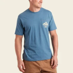 HOWLER MEN'S FRESH CATCH TEE -Johnny Corral Shop S23 Pocket Tee Fresh Catch Blue Horizon Front