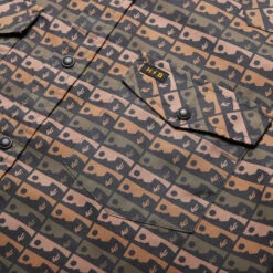 HOWLER MEN'S H Bar B Snapshirt- ANTIQUE BLACK -Johnny Corral Shop S23 SS Shirts HBarB Los Arroyos Antique Black Detail