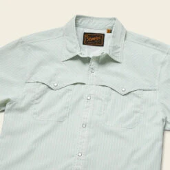 HOWLER MEN'S Open Country Tech Shirt -Johnny Corral Shop S23 SS Shirts Open Country Pecos Stripe Dove Angle