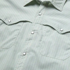HOWLER MEN'S Open Country Tech Shirt -Johnny Corral Shop S23 SS Shirts Open Country Pecos Stripe Dove Detail