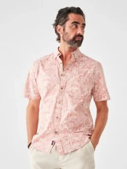 Faherty Short-Sleeve Stretch Playa Shirt -Johnny Corral Shop SP23 faherty mens MWS2306 CTP SS STRETCH PLAYA SHIRT CORAL TILE PRINT crop 1 2000x fb83c113 fee4 44d5 ae4f a3f015836a45