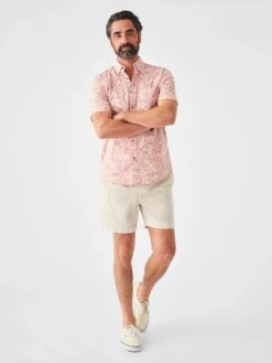 Faherty Short-Sleeve Stretch Playa Shirt -Johnny Corral Shop SP23 faherty mens MWS2306 CTP SS STRETCH PLAYA SHIRT CORAL TILE PRINT front 1 2000x 6603f598 ccfe 40b6 998f db2673811707