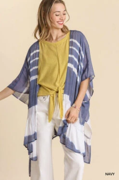 UMGEE SIDE SLITS RUFFLE HEM KIMONO