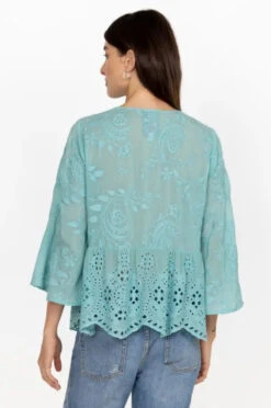 JOHNNY WAS INGRID REVEKA BLOUSE -Johnny Corral Shop c10423 2 marine blue 4