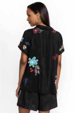 JOHNNY WAS KIKI APPLIQUE BLOUSE -Johnny Corral Shop c14323 4 blk 4