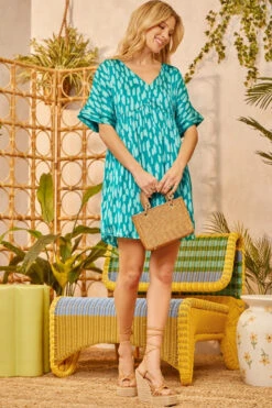 GRASS IS GREENER MINI DRESS -Johnny Corral Shop d10257 11 emerald 41