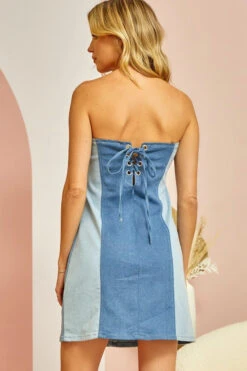 DENIM MIX DRESS -Johnny Corral Shop d10630 denim mix 50