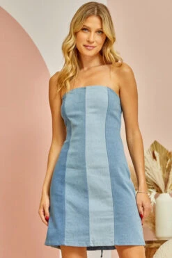 DENIM MIX DRESS -Johnny Corral Shop d10630 denim mix 7