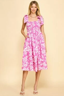 PINCH FLORAL MIDI DRESS