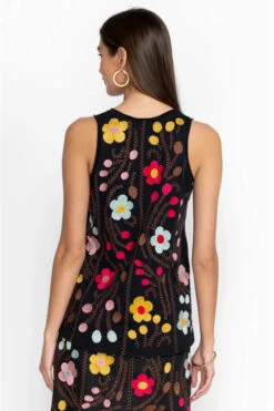 JOHNNY WAS JONI RAW EDGE V-NECK TANK -Johnny Corral Shop j18223 4 blk 4