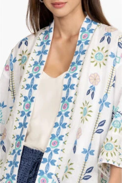 JOHNNY WAS ORIEL CROPPED LINEN KIMONO -Johnny Corral Shop j47923 2 white 5