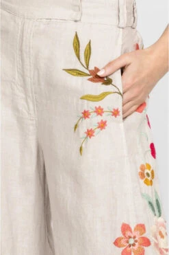 JOHNNY WAS JOYA WIDE LEG LINEN PANT -Johnny Corral Shop j66823 3 sand 5