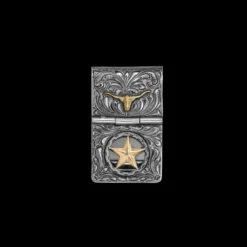 VOGT STAR & LONGHORN WIDEHINGED MONEY CLIP