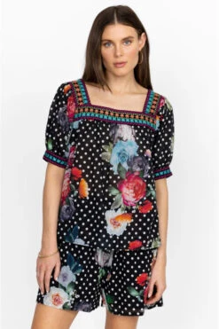 JOHNNY WAS POLKALONA SQUARE NECK BLOUSE -Johnny Corral Shop w18523 3 mti 3